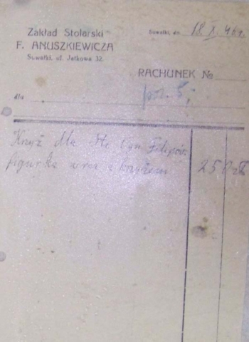 1946 krzyż i figurka dla OSP