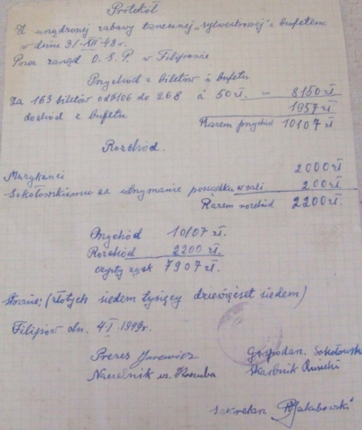 1948_protokół z zabawy tanecznej